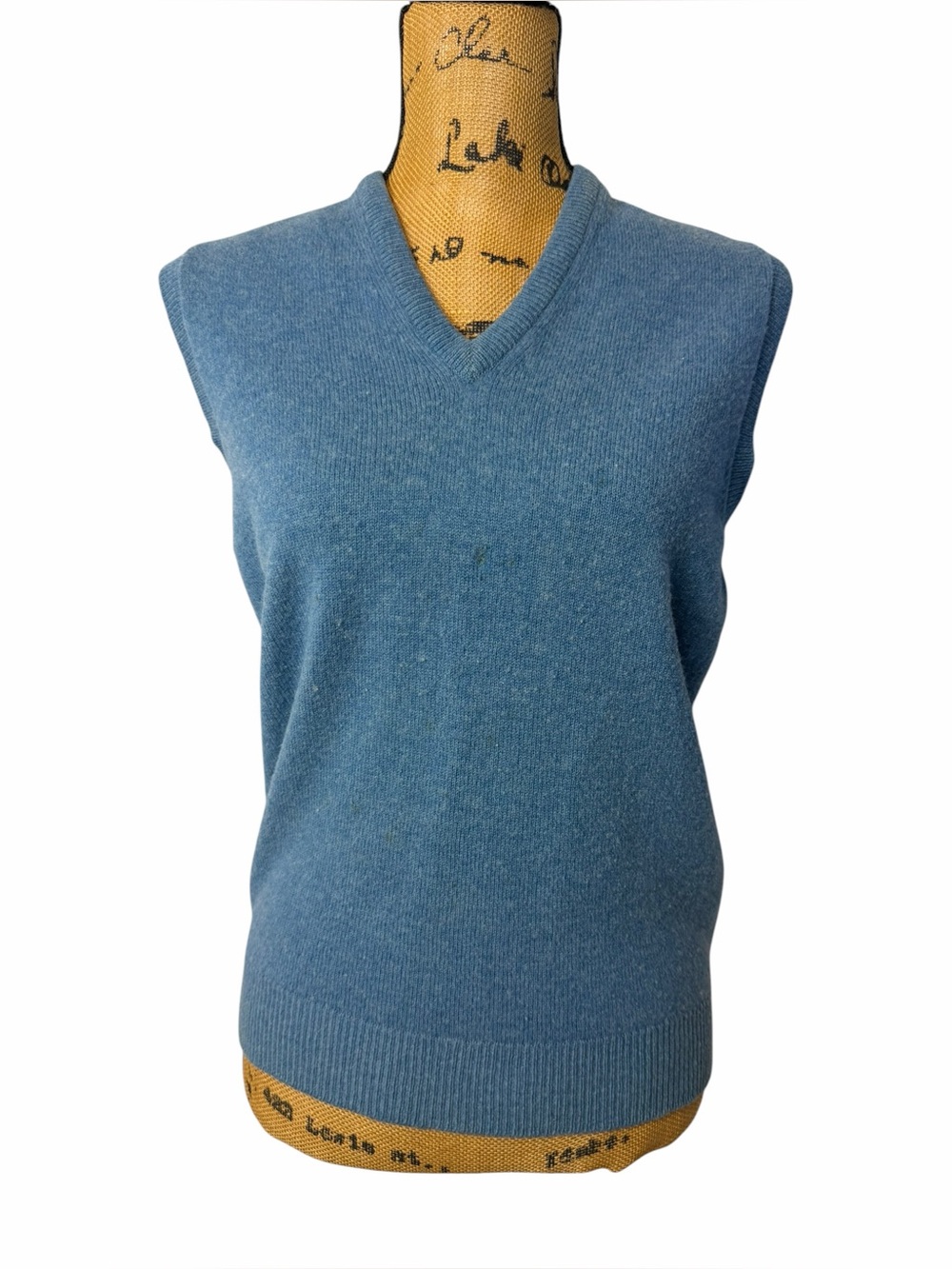 100% Lambswool Vtg Brooks Brothers Sweater Vest Blue Made England Size 38 unisex - Picture 2 of 8